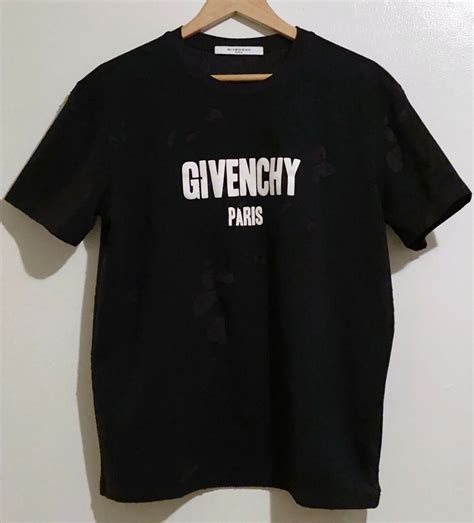 original givenchy women's black t shirt real|Givenchy distressed t shirt.